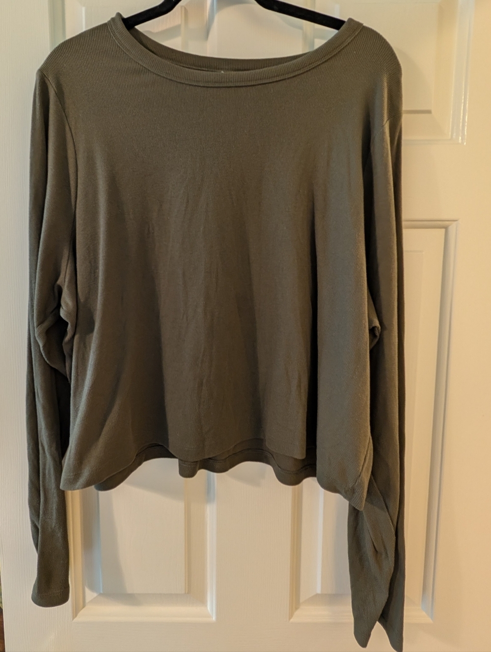 Old Navy Ultralite Go Dry Ribbed 3X Olive Green Long-Sleeve